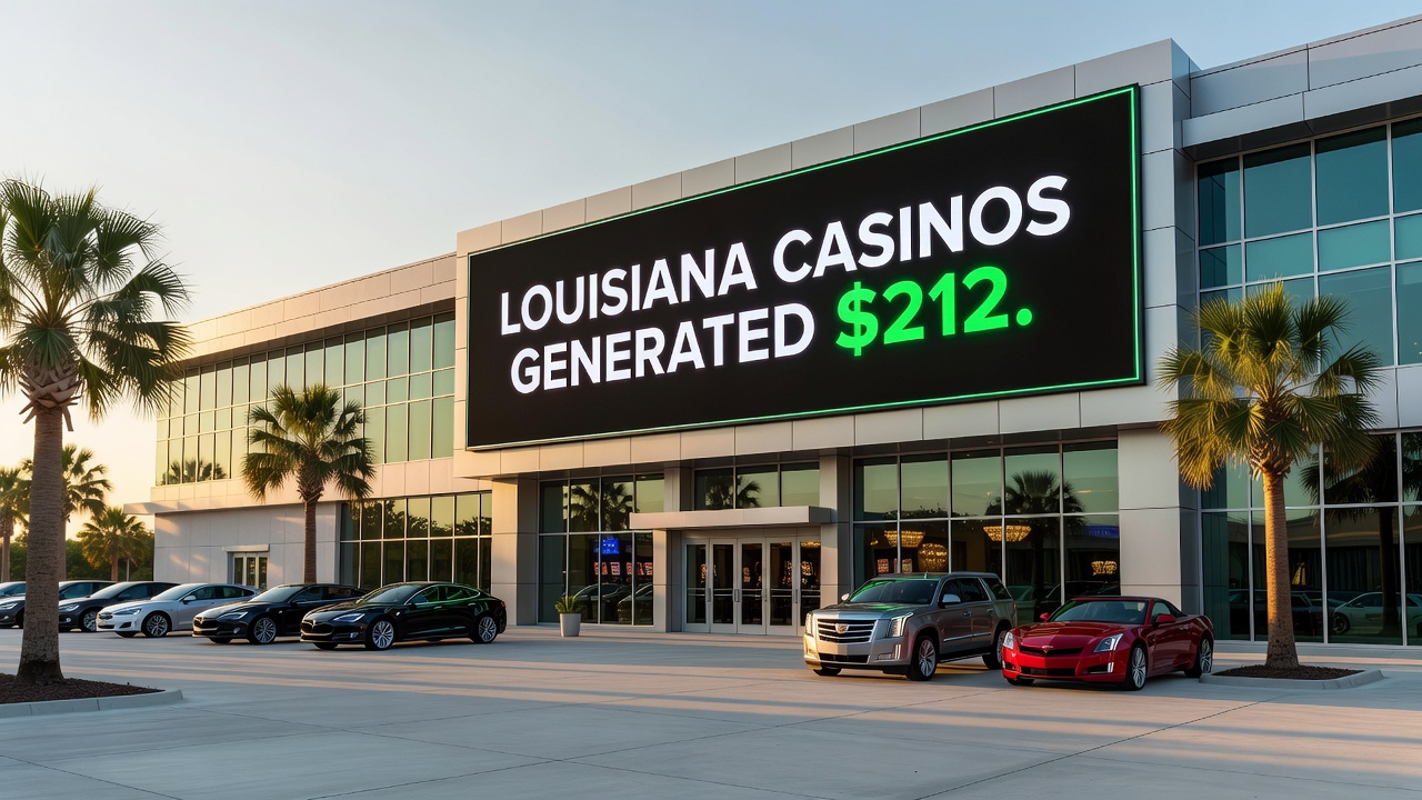 Rendering of the planned Hollywood Casino New Orleans interior featuring slot machines and table games area